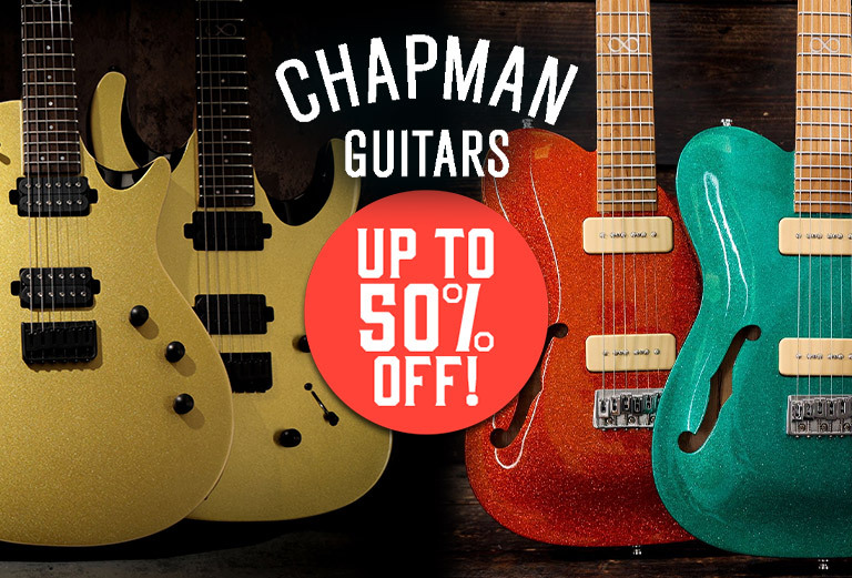 Up to 50% off select Chapman Pro Seymour Duncan-loaded guitars and 2023 Standard models from Andertons Music Co!